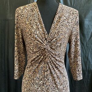 Connected Apparel V-Neck Tribal Print Dress - Size 14